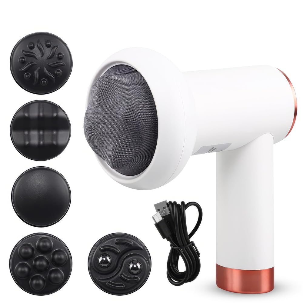 Cellulite Massager Handheld, Body Sculpting Machine, Massage Lymphatic Stomach Abdomen Arm Belly Fat with 5 Massage Heads, Rechargeable and Cordless, Stomach Fat Massager, for Women Men at Home