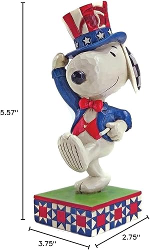 Miniatura 8 de Enesco Jim Shore Peanuts - Figura patriótica de Snoopy Marching (5.5 pulgadas), multicolor