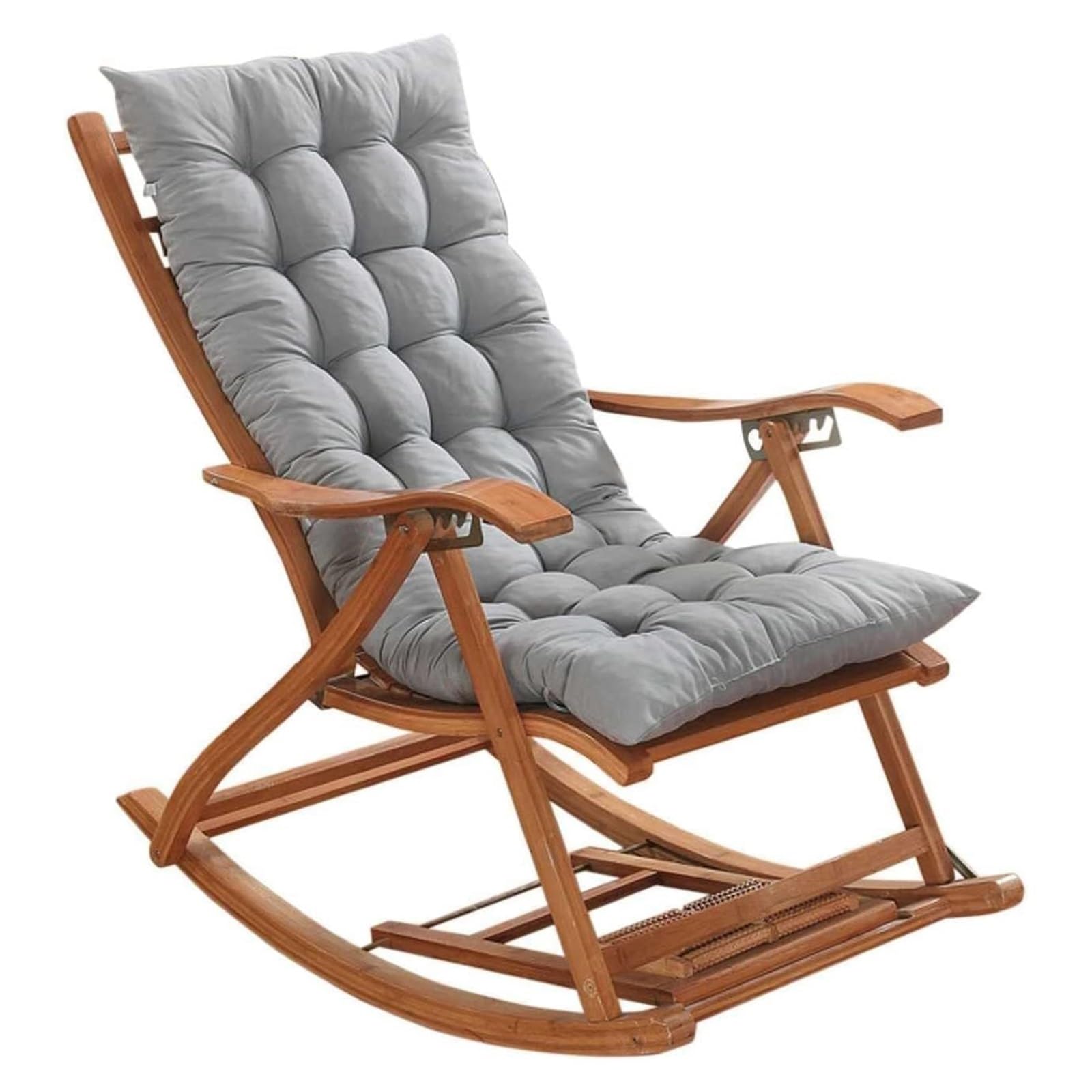 Coussin de dossier gris 48x120 cm pour soulager l'assise sur une chaise de jardin en métal