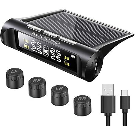 Amazon タイヤ空気圧センサー タイヤ空気圧モニター ブラック3 エアゲージ 車 バイク