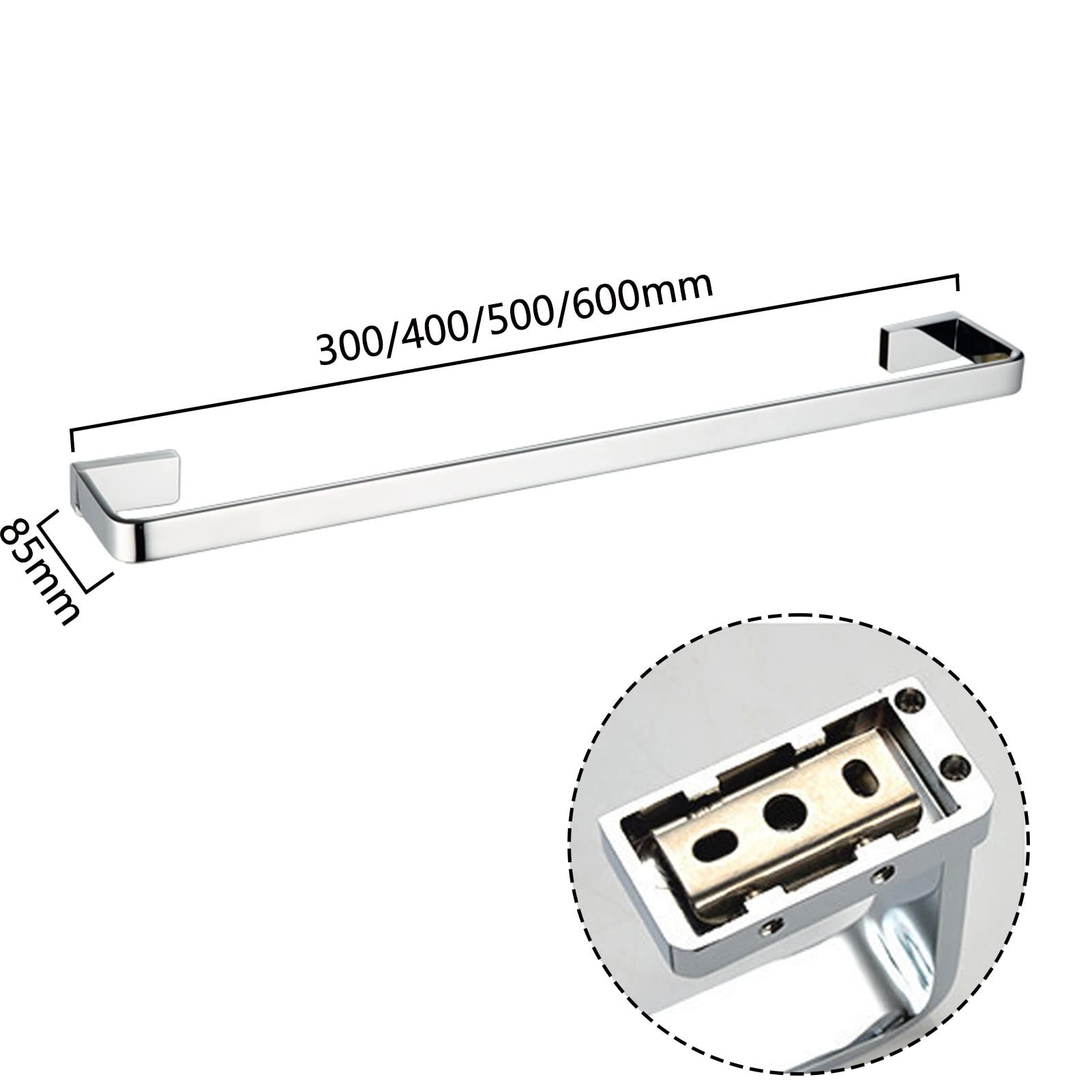 Portasciugamani in Stile Europeo Tutto Bronzo, portasciugamani da Cucina per Bagno, portasciugamani WC, 30 cm / 40 cm / 50 cm / 60 cm, per Accessori da Bagno e Cucina, Argento (Dimensioni :