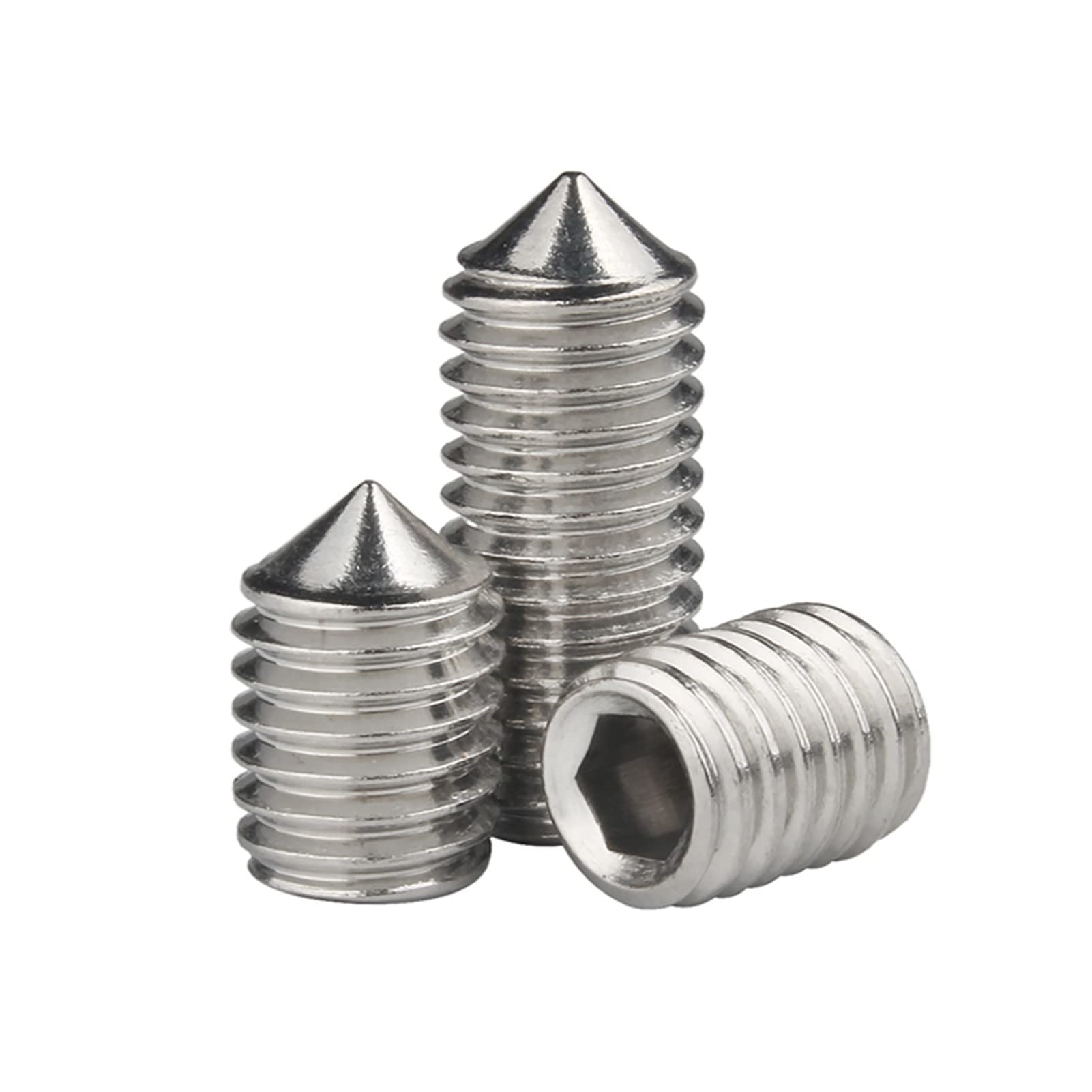 MOOPW Cone Point Set Screws - M6 x 8mm 40 Pcs 304 Stainless Steel Hex Socket Cap Screw Set Pointed Tip Allen Knobs