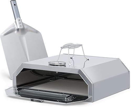 Magshion Horno de pizza de 11 pulgadas para parrilla, horno de pizza superior con cáscara de pizza y piedra, máquina de pizza portátil al aire libre