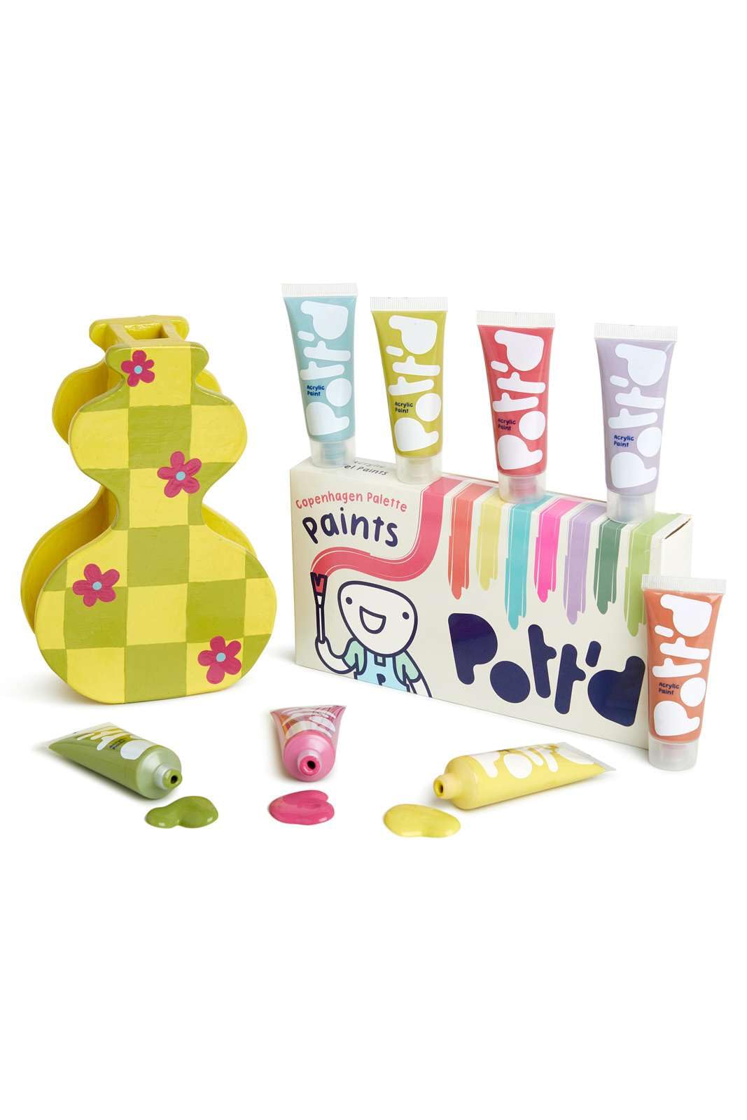 Pott'd™ Premium Acryl Töpferfarben, Malset, Töpferfarben-Set für lufttrockenen Ton - Kopenhagen Farben