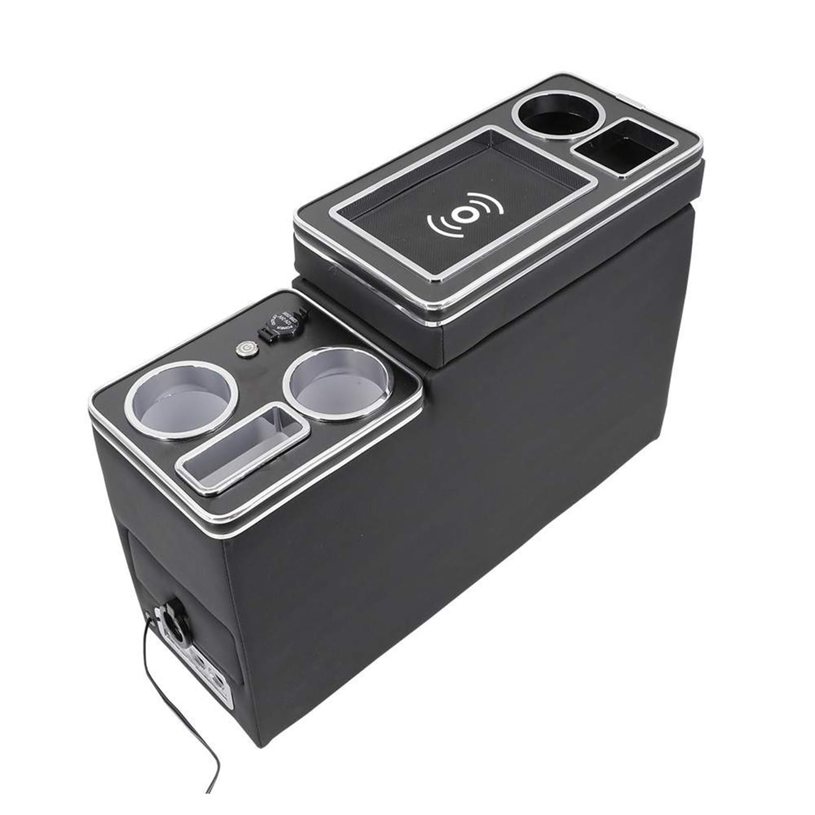 ABHAI Fit For Toyota Estima Previa 2005+ Row Front Railing Box Set General Business Armrest Central Store Business Car Mobile Charge (Color : 5TH black)