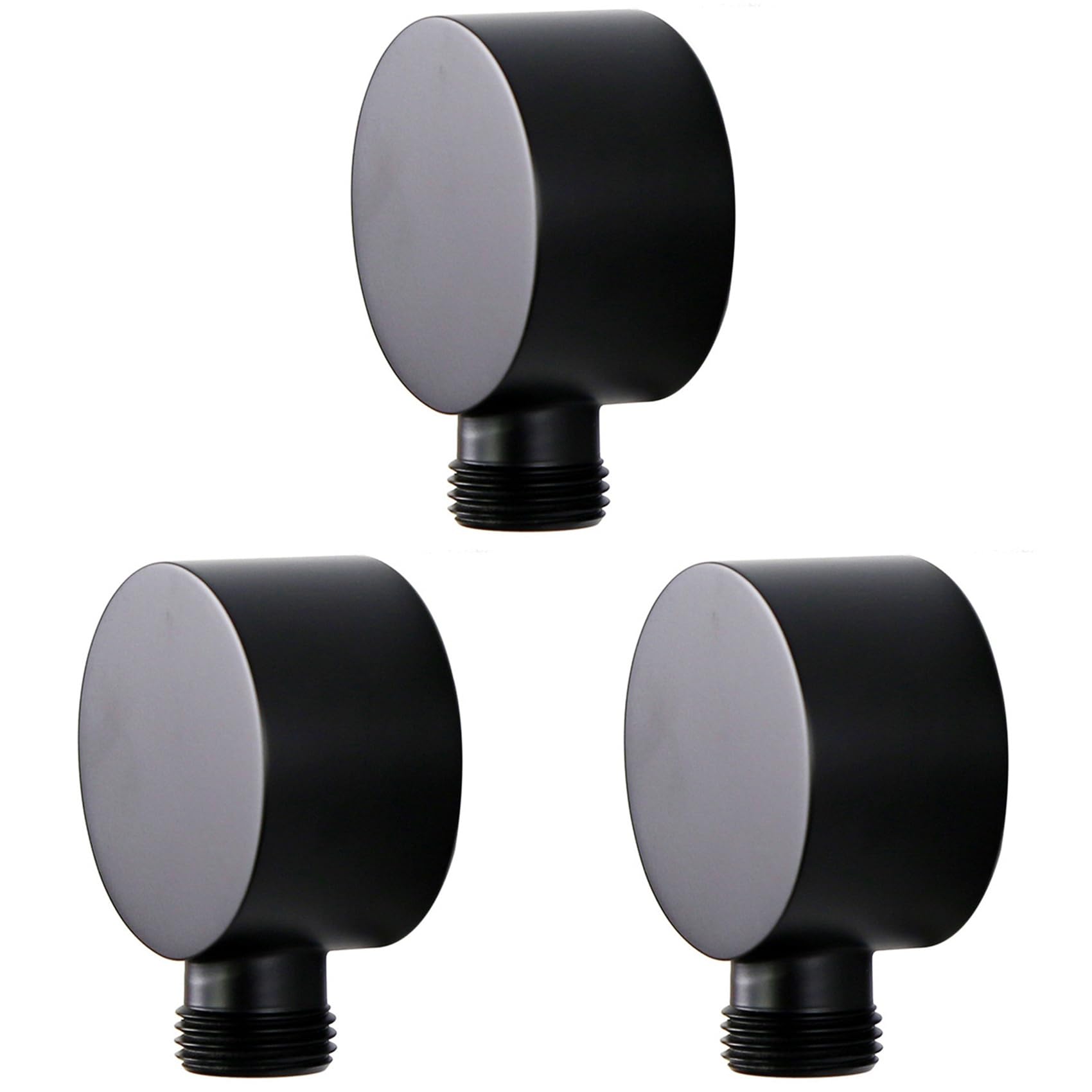 MVOSJFIE 3X Wall Supply Elbow,Brass Round Wall Mount Shower Hose Connector Accessories G1/2Inch Water Outlet for Shower-Black