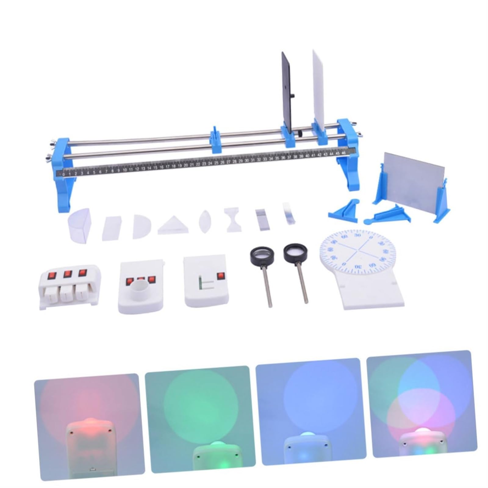 Caja De Experimentos Óptica Física Varias Piezas, Luz Lente