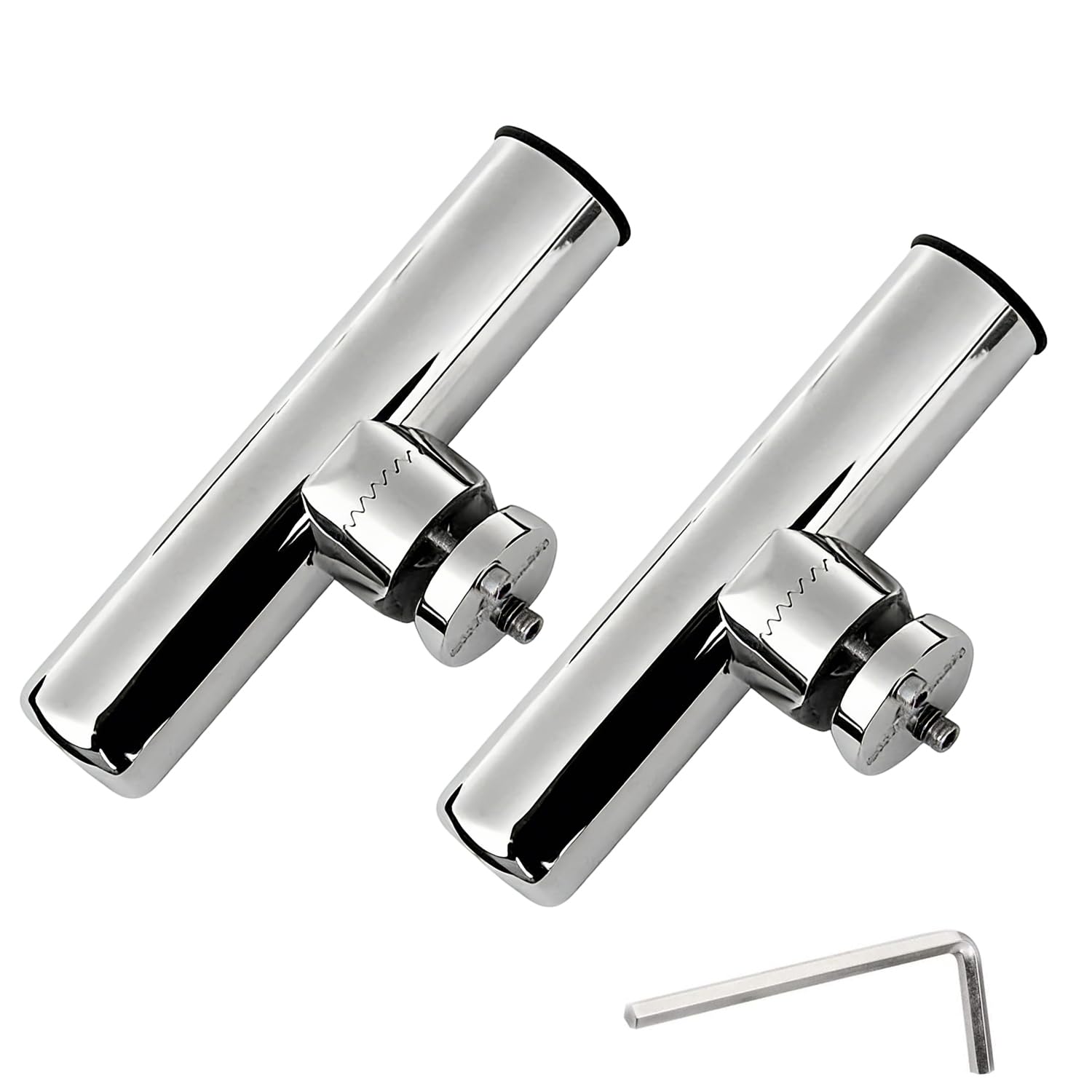 2 Pezzi Portacanna da Pesca in Acciaio Inox Regolabile,per Rotaie da 18 mm a 26 mm,per Barche Yachts Barca da Pesca