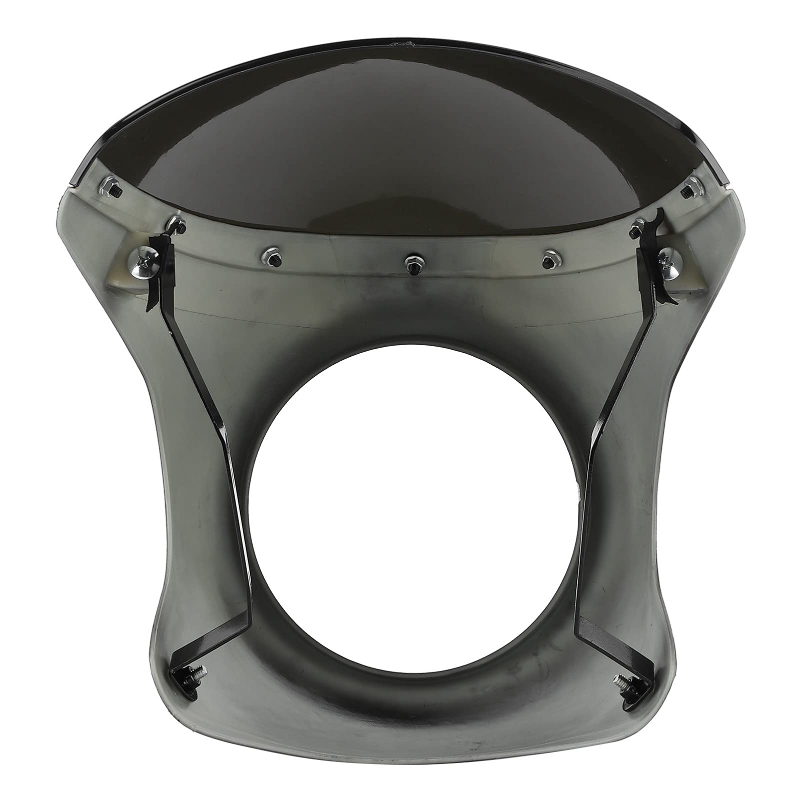 Cupolino universale per moto e deflettore antivento per modelli 7 pollici, nero lucido con lente nera - Migliora stile e comfort con materiale ABS resistente