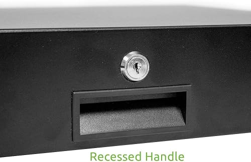 Miniatura 3 de NavePoint - Cajón de montaje en rack para gabinete de servidores de 19 pulgadas o DJ con cerradura y llave 4U color negro