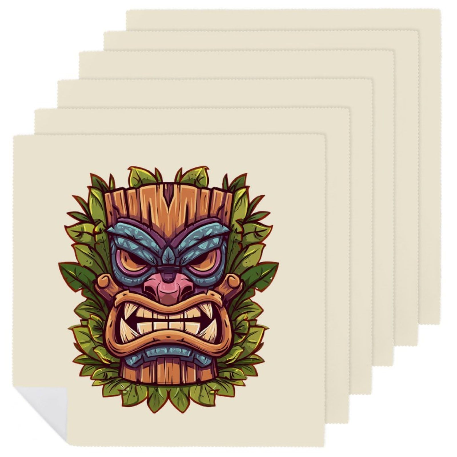 Servilletas cuadradas Tiki Mask reutilizables para banquetes de hoteles y eventos