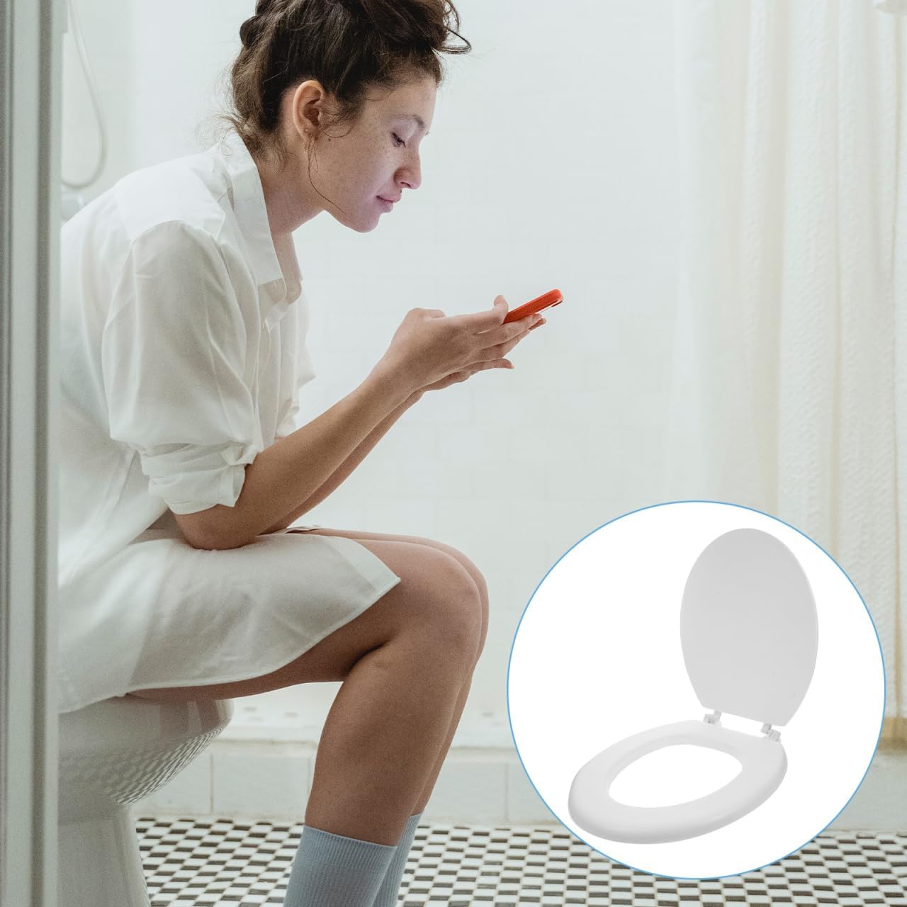 Uonlytech Thick Foam Toilet Seat Soft Close Heavy Duty for Heavy People Padded Elongated Bowl Cover