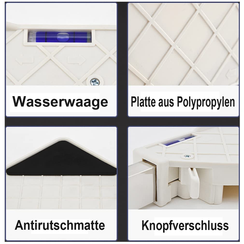 Waschmaschine Sockel Verstellbare Höhe (24-27cm) Rostfreier Stahl Podest für Waschmaschine Trockner Kühlschrank Gefrierschrank Waschmaschinen Untergestell Verstellbare Breite 42–65 cm