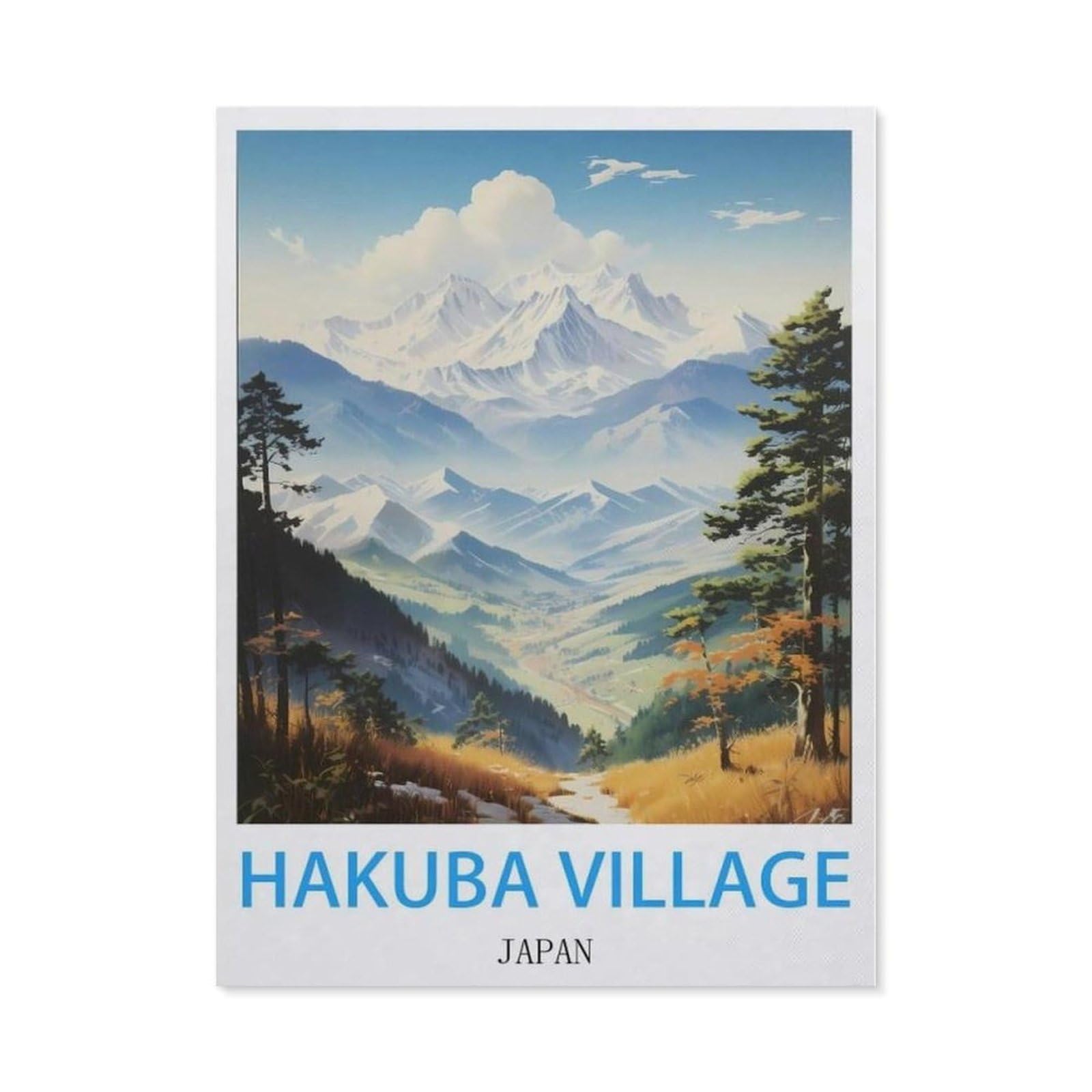 Beayodkp （50 X 60 Cm/19.68 X 23.62 Inches） Diy Diamond Art Kits，Hakuba Village Japan,Full Drill Round Rhinestone Diamond Art Painting Accessories, Cross Stitch Embroidery Canvas For Crafts Home Wall Decor）-Cd55
