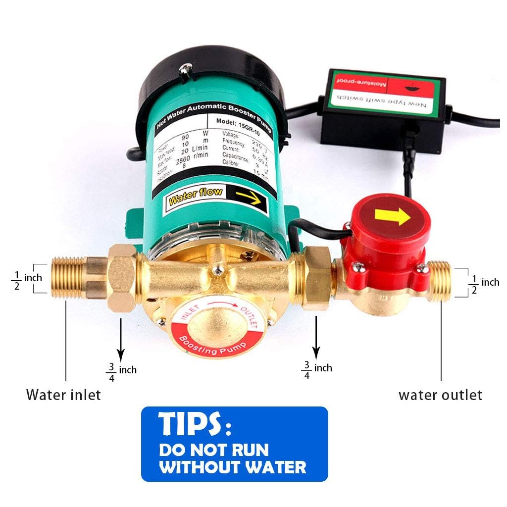 90 W/120 W Pompe automatique d'eau de chauffage : pompe à pression haute performance avec sortie 25 l/min, pour la maison, la douche, le jardin et les systèmes d'irrigation (15GR-15 (120 W)