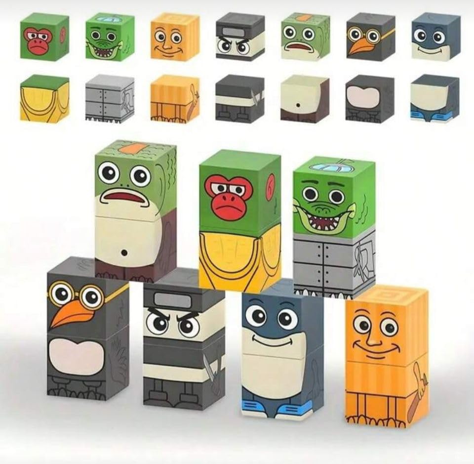 ALDRIX | Bloques Magneticos Construccion Niños | Juguete Educativo Que Potencia La Imaginación | Personajes Locos 40 Piezas Brainrot Ensamblaje Libre Cabezas Cuerpos