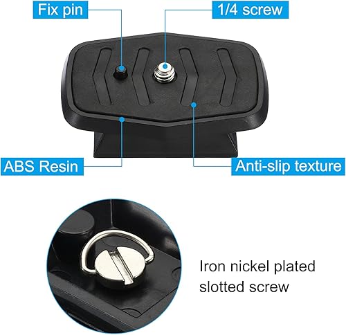 Miniatura 4 de PATIKIL Placa de liberación rápida para trípode, 1.732 in, paquete de 4 piezas de montaje de adaptador de trípode de cámara, placa de montaje de