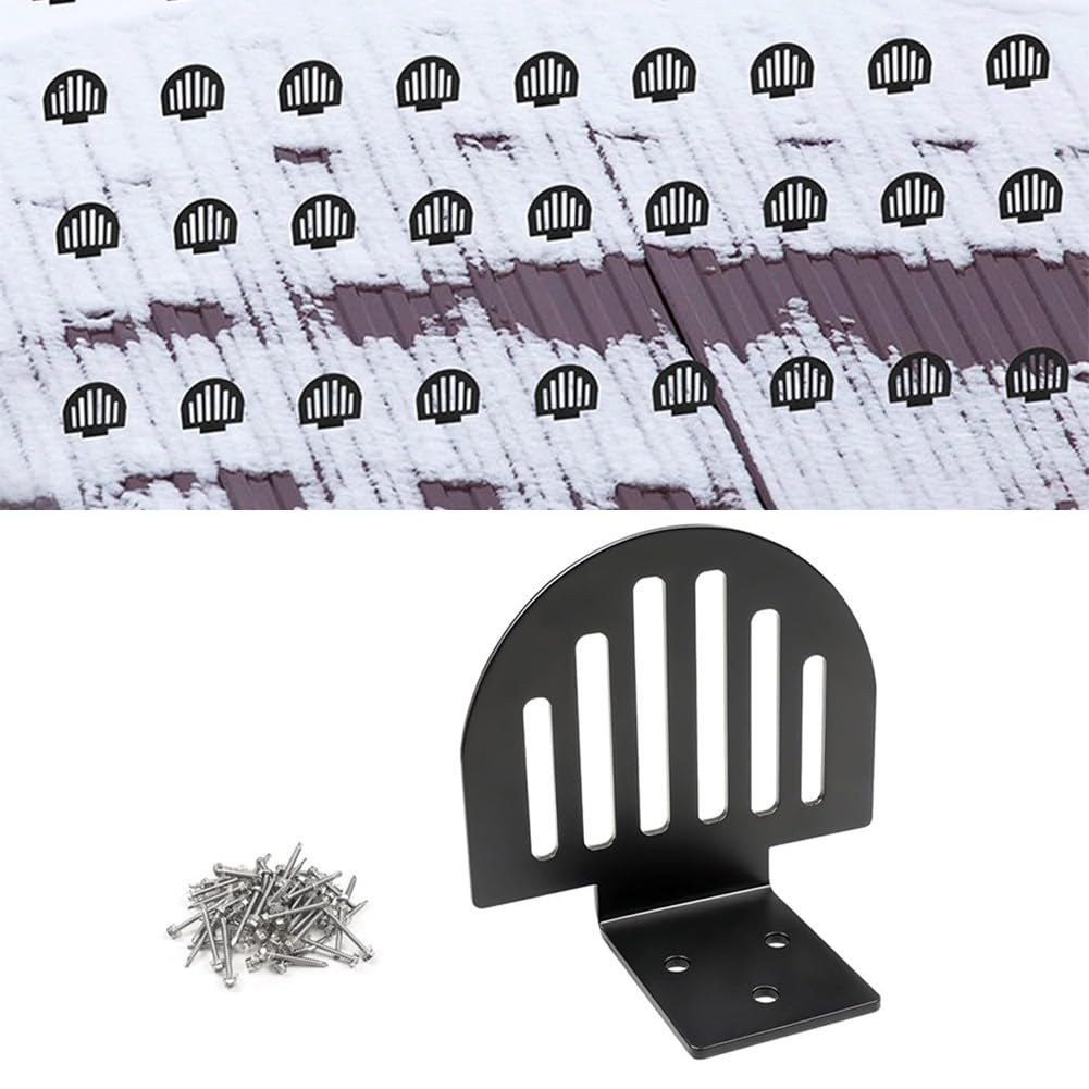 Protectores de nieve de techo de metal, sistema de retención de nieve, dispositivo antideslizante, evita la acumulación de nieve, diseño en forma de abanico, resistente al óxido, paquete