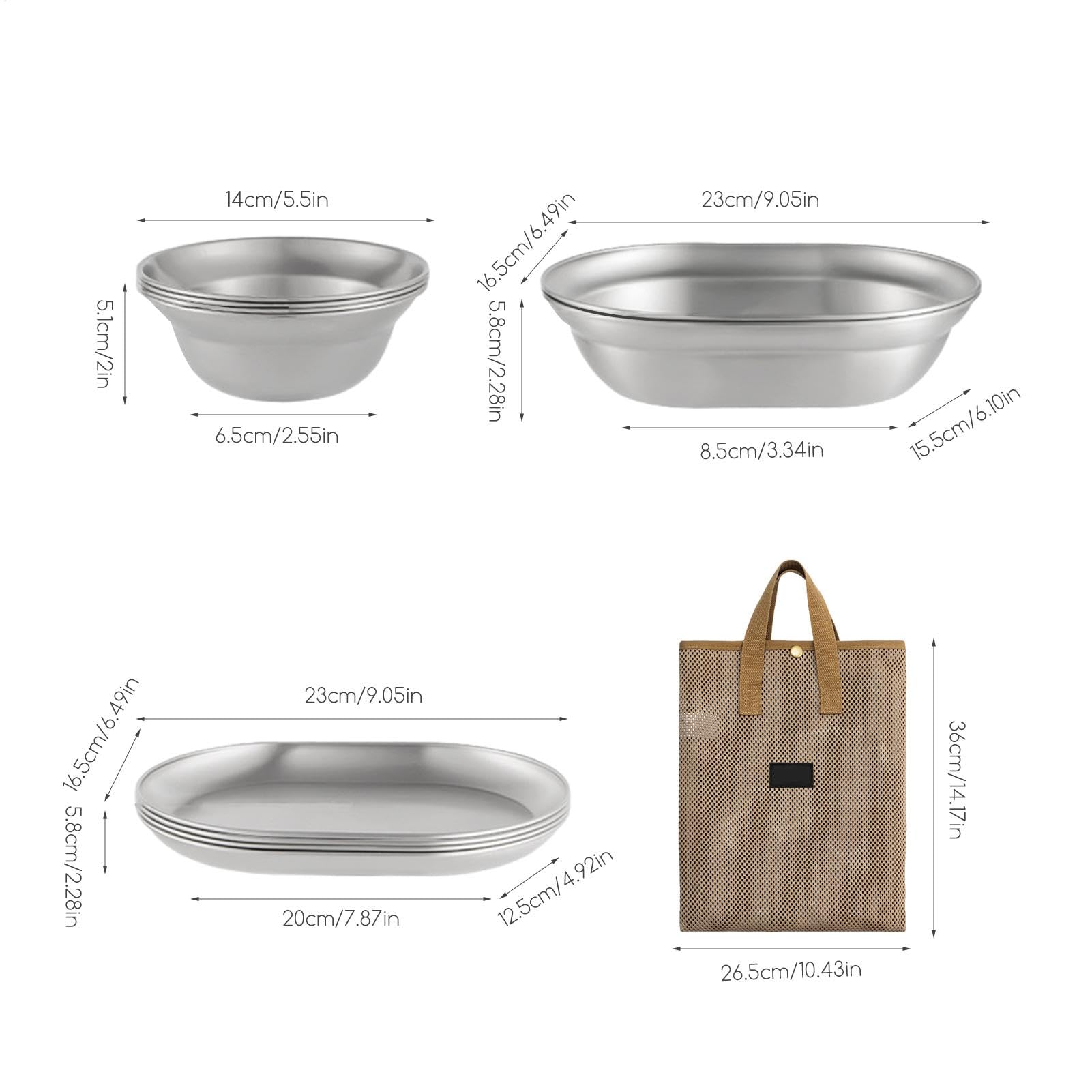 Ensemble de Vaisselle de Camping Pliable - Assiettes de Camping légères et