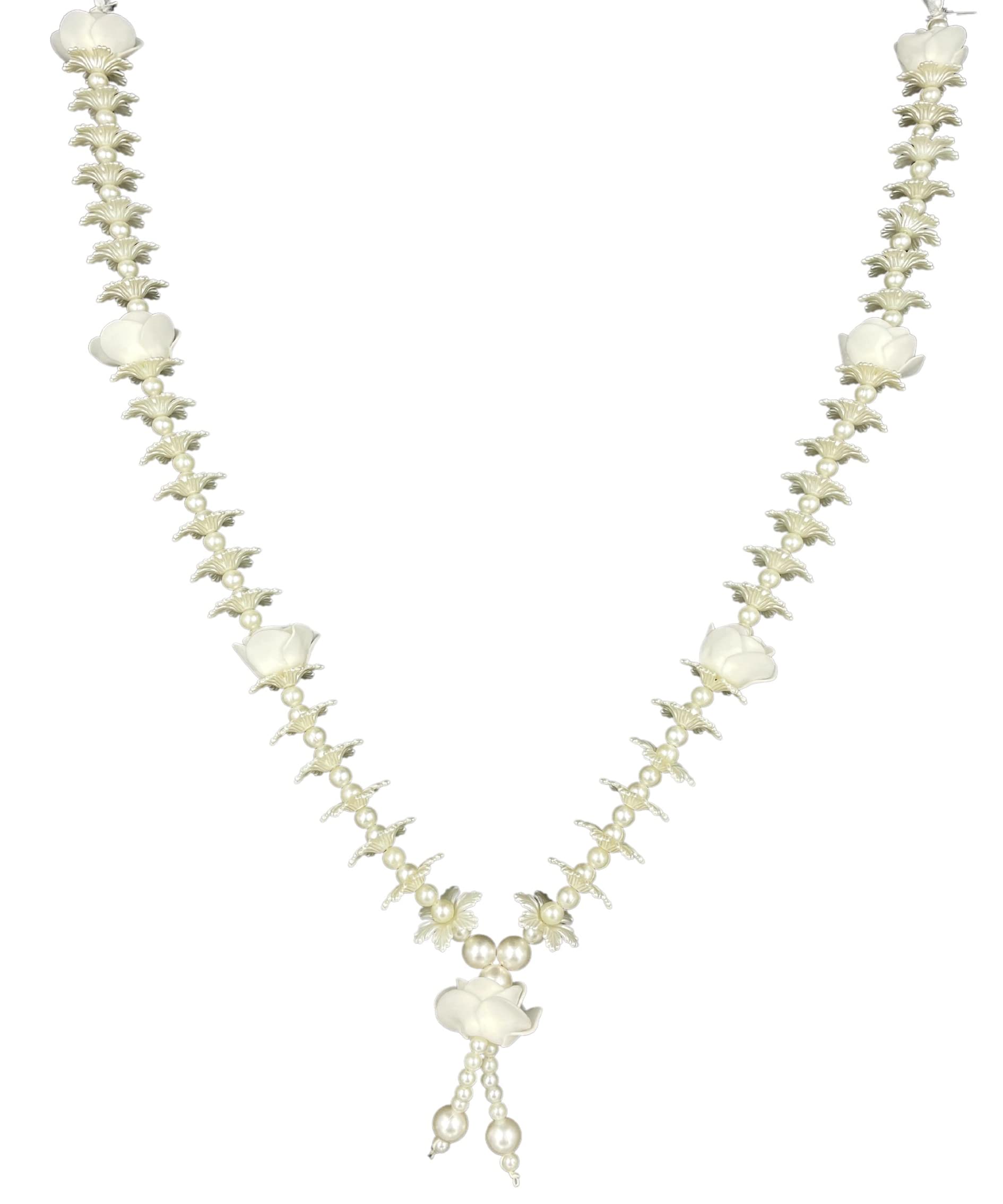 Bhakti Lehar (Size: 18 Inch) Artificial White Foam Rose Flower Garland for Photo Frame and God Idol/Pearl Moti Gulab Mala Haar for Loved Ones (B0B6SW66TT) Amazon Price History, Amazon Price Tracker