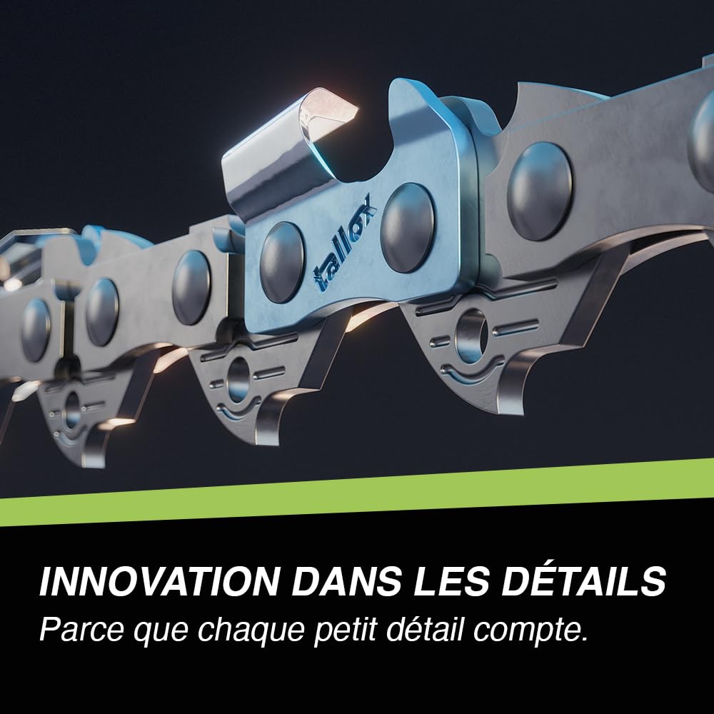 Tallox Lot de 3 chaînes de tronçonneuse 1/4" 1,1 mm, 64 TG, 30 cm, version 2025, bras anti-retour MSA