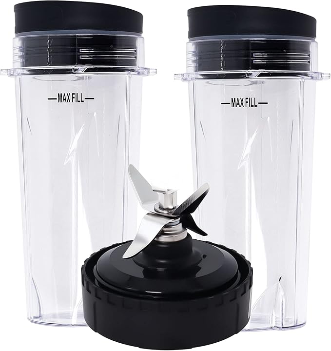 Replacement Parts for Nutri Ninja, 2 Pack Single Serve 16Ounce Cup Set
