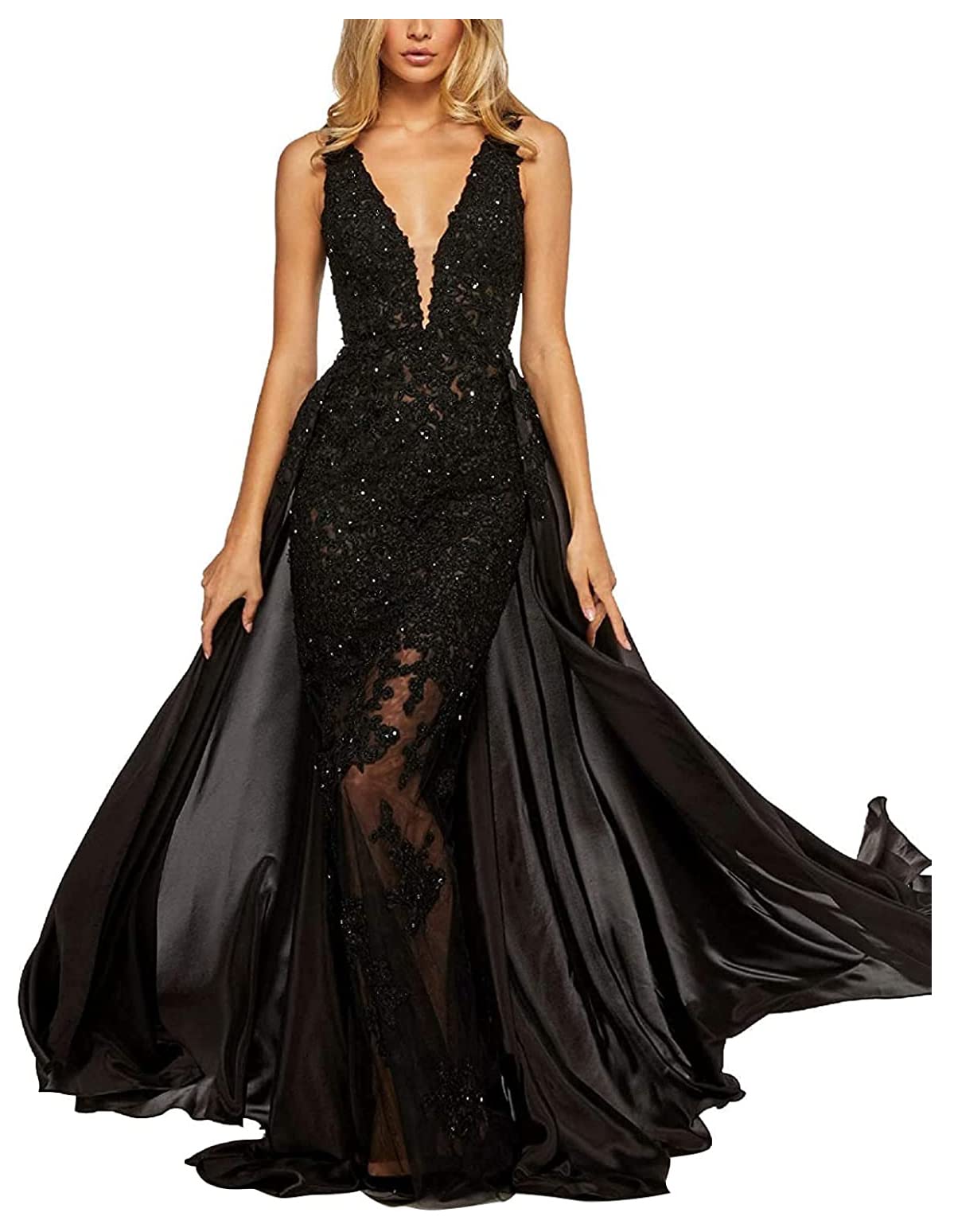Evening Gowns for Women Formal Dresses Detachable Train Long Ball Gowns