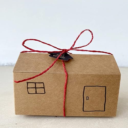 Miniatura 6 de Floratek 50 cajas de dulces de boda, recuerdos de fiesta, diseño de sellos, caja de regalo de embalaje de chocolate de papel kraft vintage para