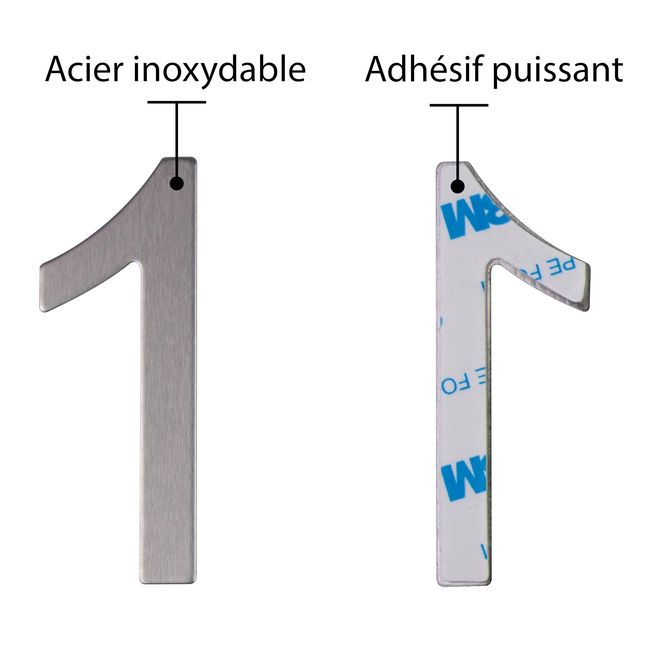 LEIASA Hausnummer 100mm Edelstahl - Selbstklebend Für Innen & Außen