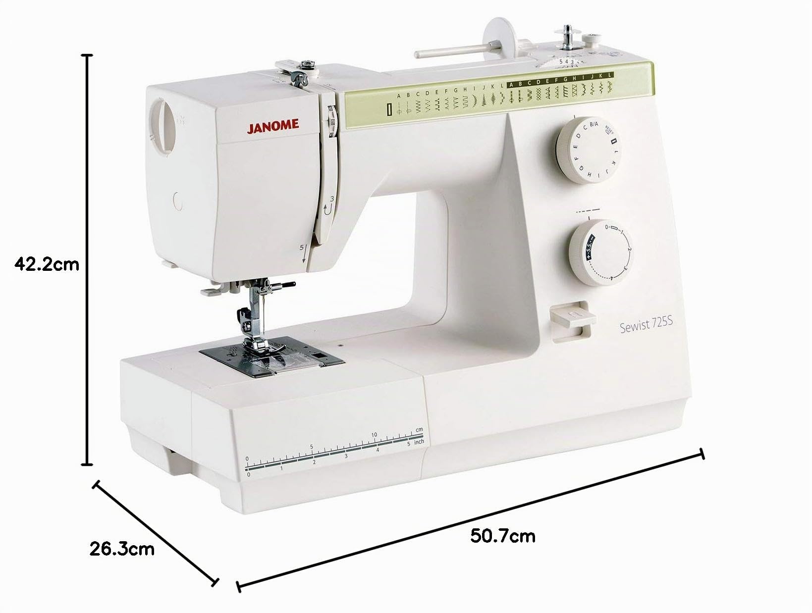 Janome Nähmaschine Sewist 725S, Weiß