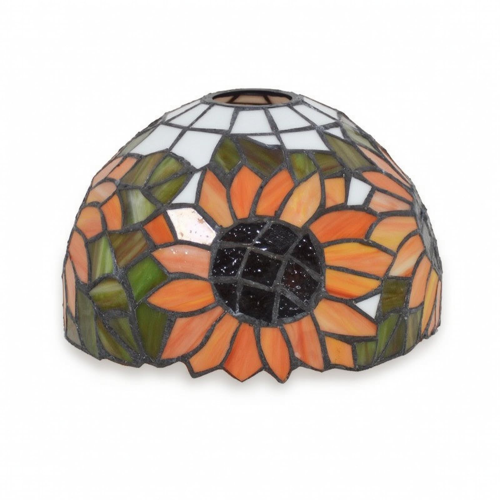 Pantalla de Lámpara Art Nouveau Pantalla, Estilo Tiffany Con Girasol, Orificio Superior Grande De 4.2cm, Compatible Con Casquillos E26/E27