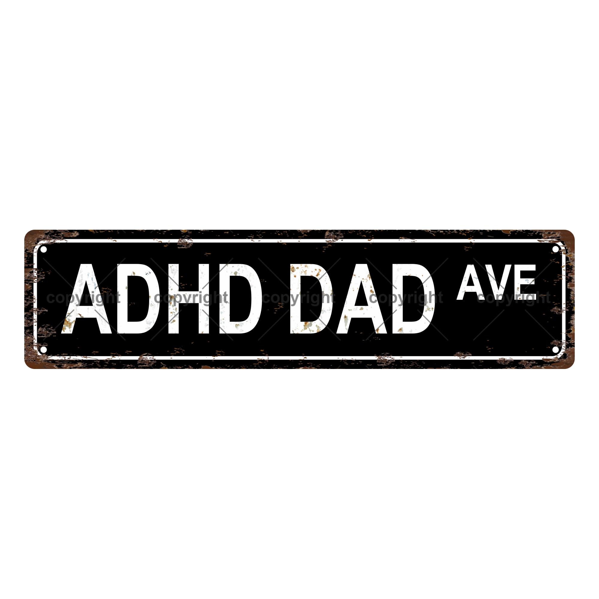 ADHD DAD AVE ADHD Metal Tin Street Sign Bar Cafe Garage Cave Home Room Wall Bathroom Farmhouse Garden Porch Patio Decor,4x16 Inch