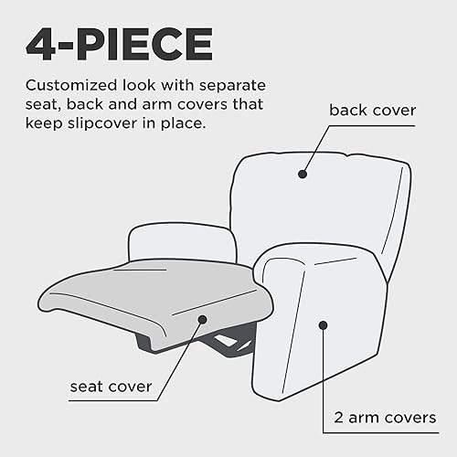 Vista 101 de Zenna Home Simply Fit - Funda elástica para sofá (1 pieza), color crudo