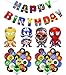 Anniversaire Super Héros Décoration Ballon de Super Héros Décorations de Fête Super Héros Bannière de Joyeux Anniversaire Fournitures de Fête Pour Thème de Avengers