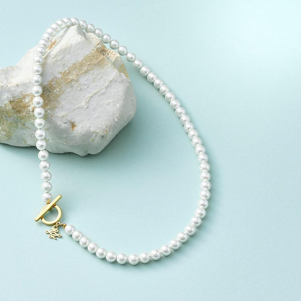 Amazon | [リエリィ] 磁気ネックレス パールネックレス ホワイト