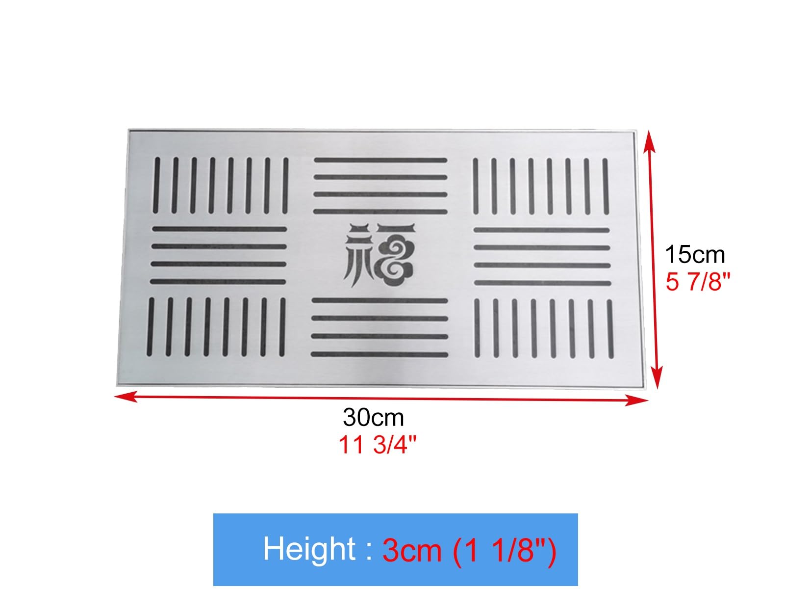 Coperture per scarichi in metallo per esterni, 30 cm x 15 cm, griglia in acciaio inox per drenaggio rapido e blocco dei detriti, filtro per grondaia per cortile e terrazza