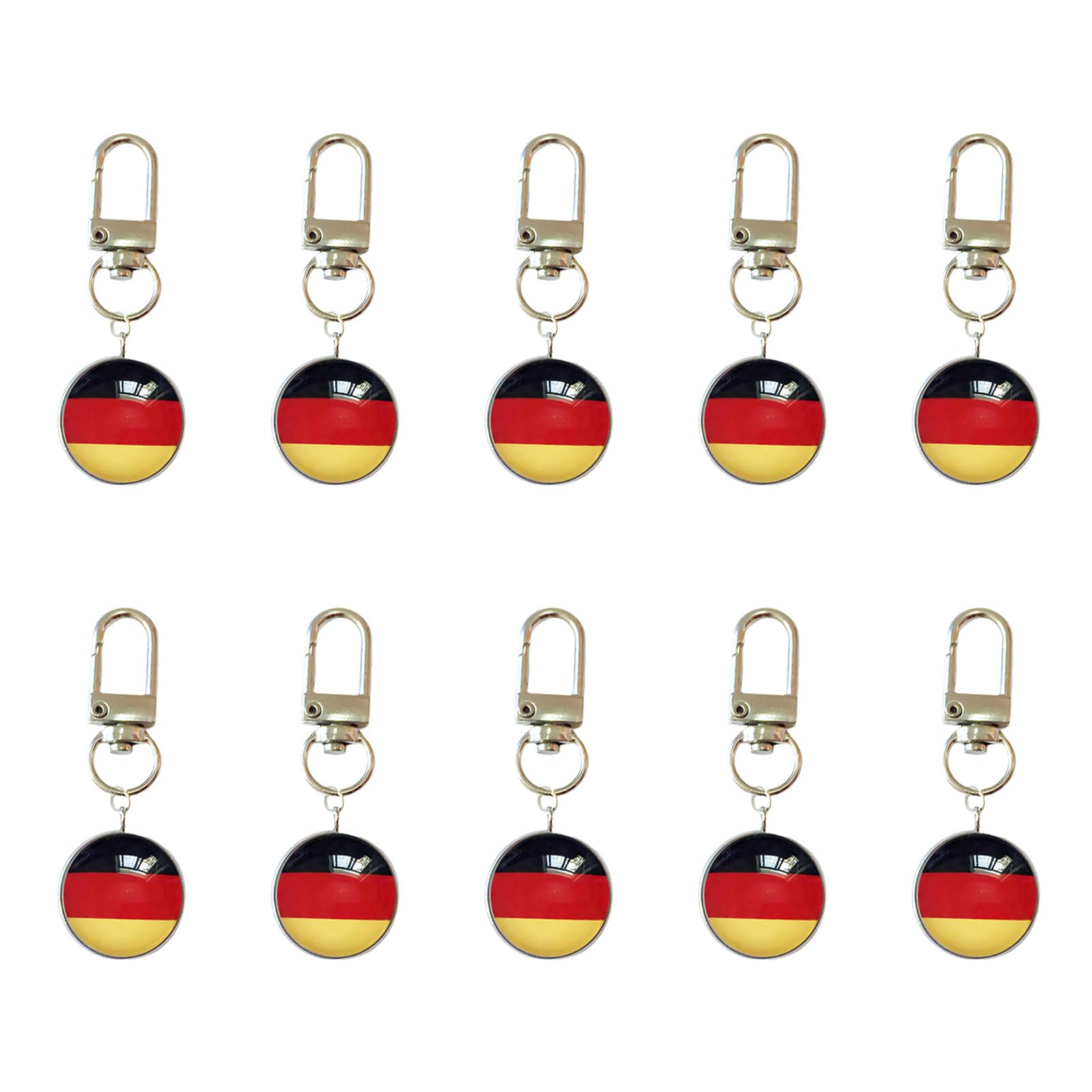 Sbshiouu 10 Piece Soccer Event Theme Keychains Strong Alloy Hook and Glass Organiser Pendant Ornament Tournament Reminder