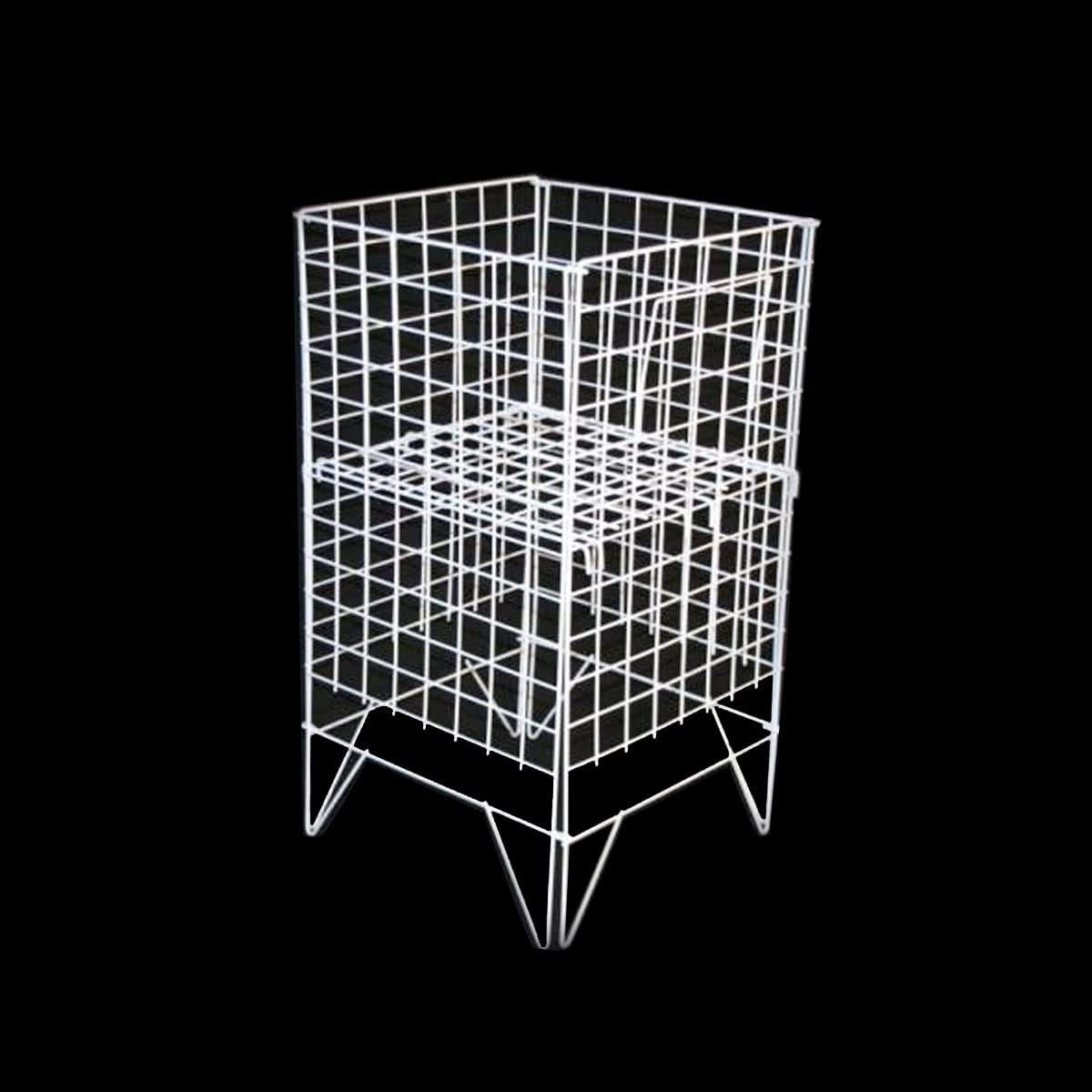 Completeshopfittings White Square Dump Bin Wire Basket Shop Display (Square Collapsible Basket )