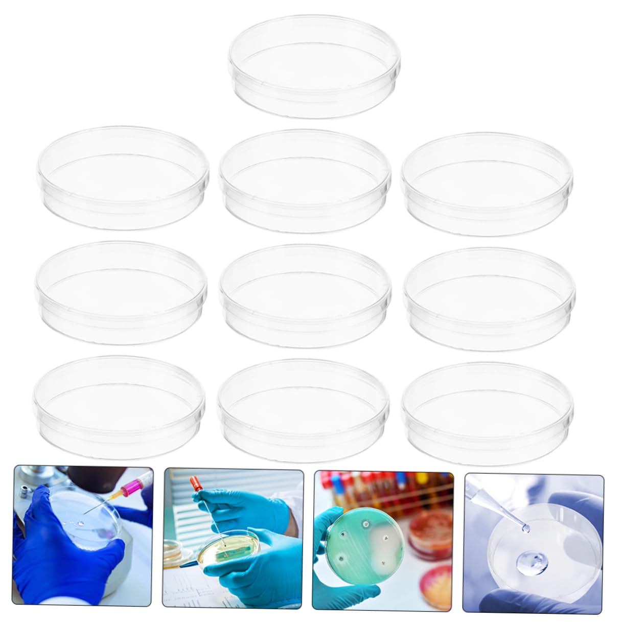 Gatuida 50stücke Transparente Petrischalen Mit Deckel Für Wissenschaftliche Experimente Autoklavierbar Für Zellkultur Und Mikrobiologie Hochtransparent Und Hitzebeständig