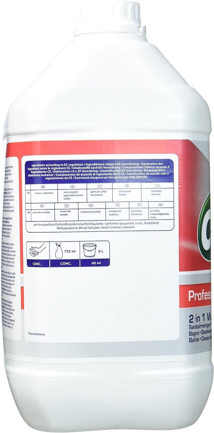 Cif Pro Formula Badreiniger 2in1 Reiniger und Entkalker, auch für verchromte Oberflächen, Kunststoffe mit Keramik, 5 L