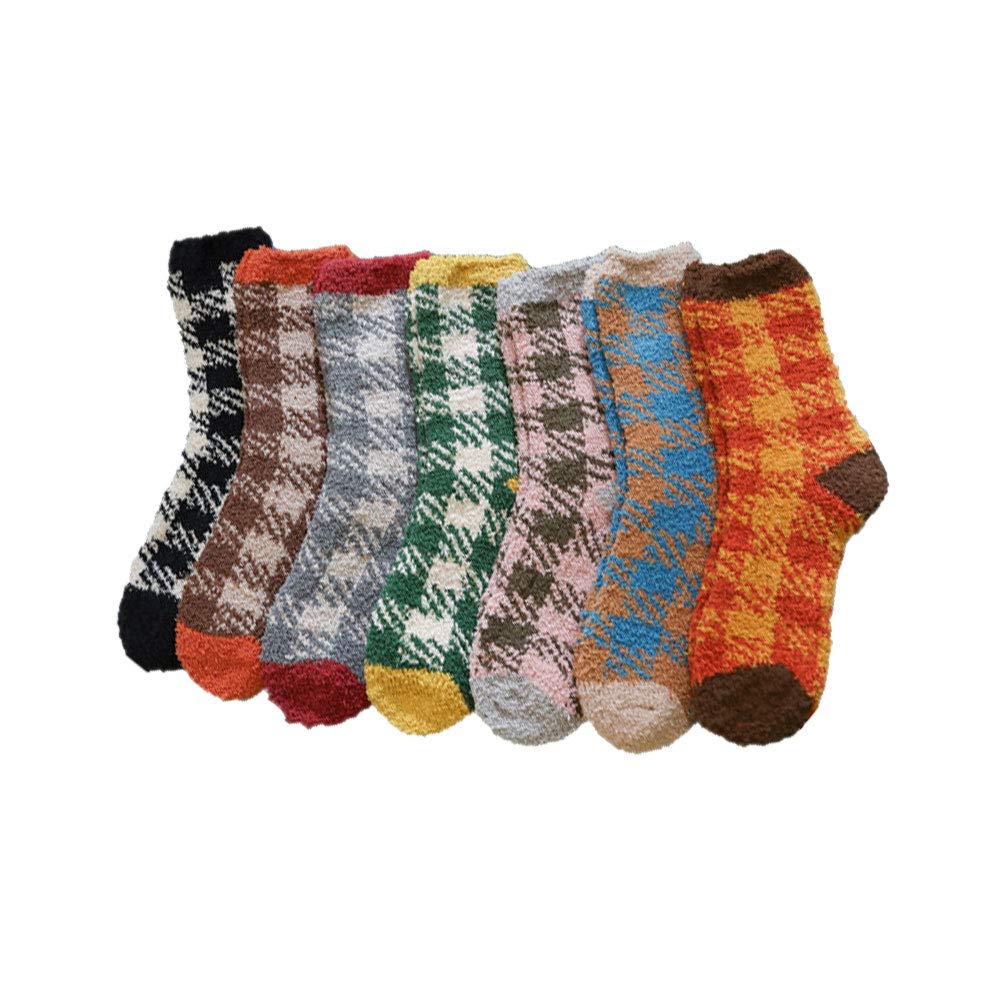 SOIMISS Coral Fleece Socks 7 Pairs Thickened Ankle Floor Bed Socks Warm for Men Women Home Use Fluffy One Size