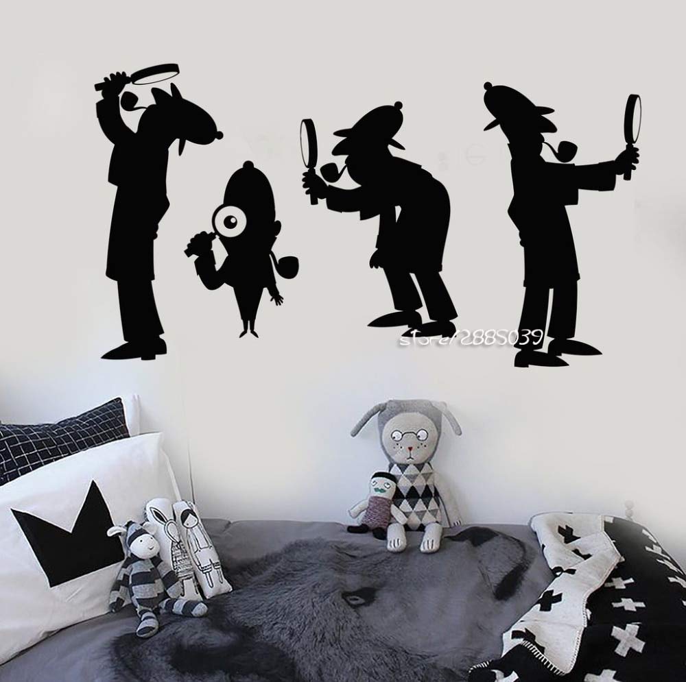 jiushivr Agent Sherlock Holmes Nursery Wall Sticker Decoration Children's Room Wall Decal Art Design Removable Mural 79x140cm
