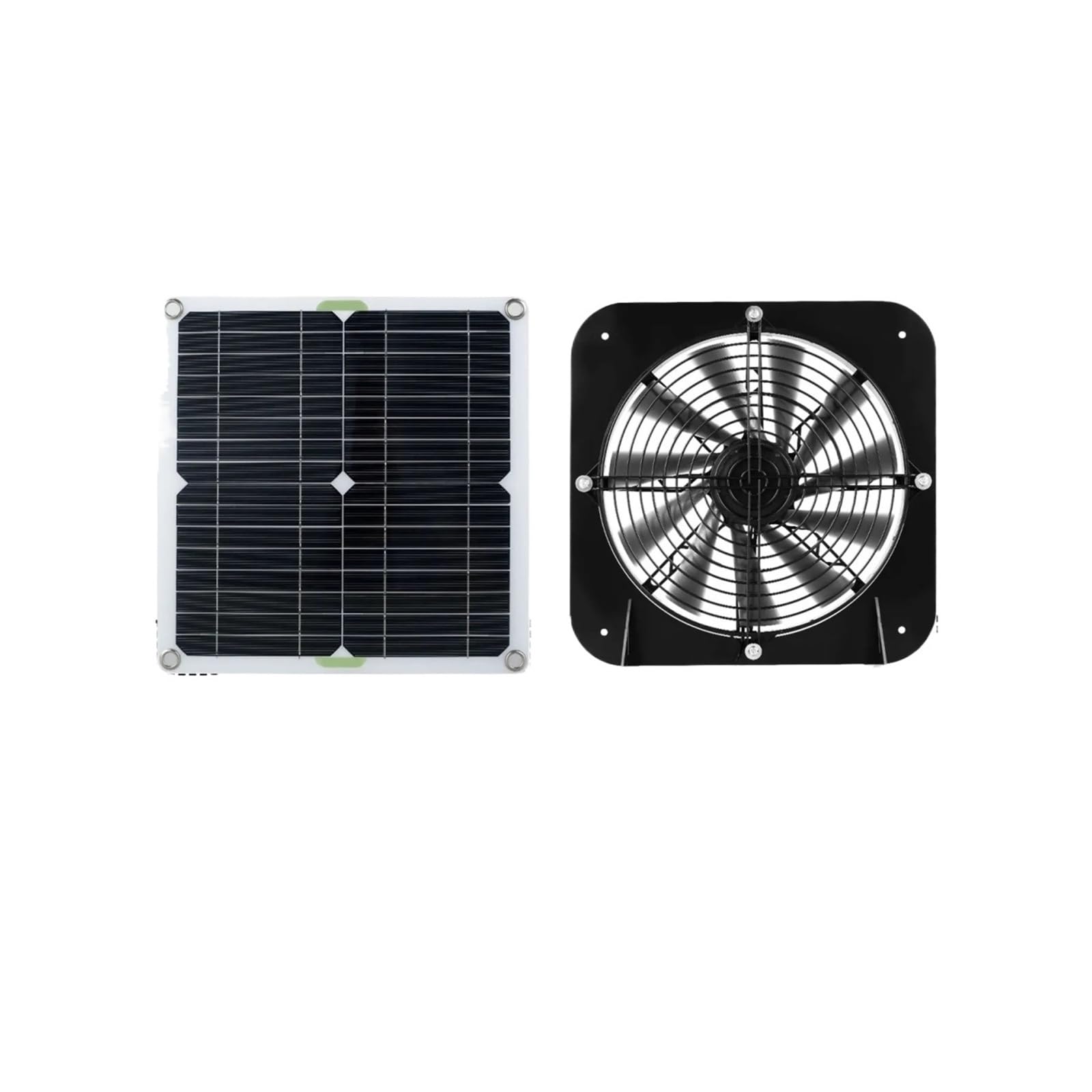 Kxjqbm Black Exhaust Fan, Solar Powered Exhaust Fan 13.5In 100W Waterproof Intake Or Air For Outside Backyard Chicken Coops, Greenhouses