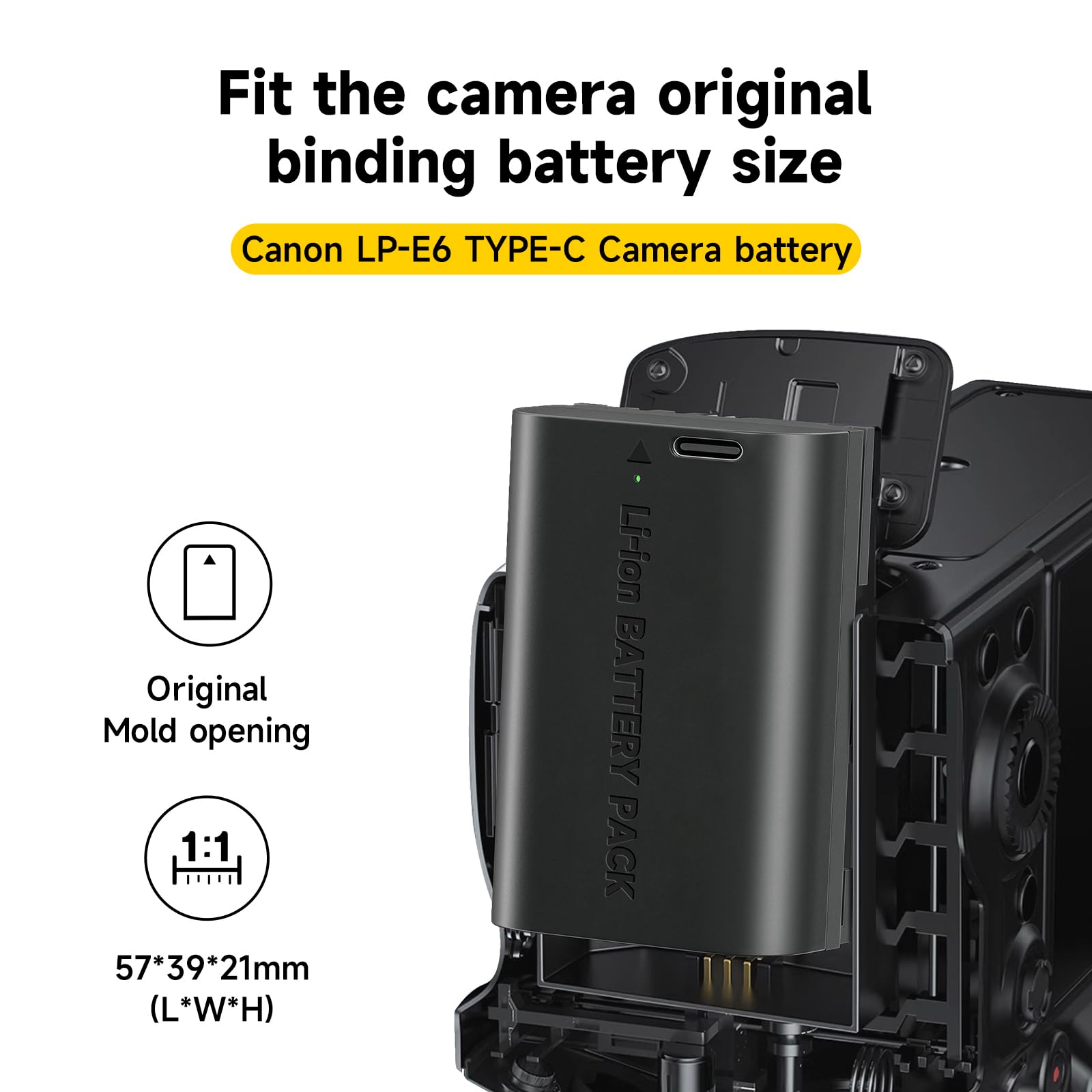 Batteria USB-C Per Canon LP-E6 | 2 Pezzi Da 2400mAh | Compatibile Con 5D, 6D, 7D, 60D, 70D - Foto 7