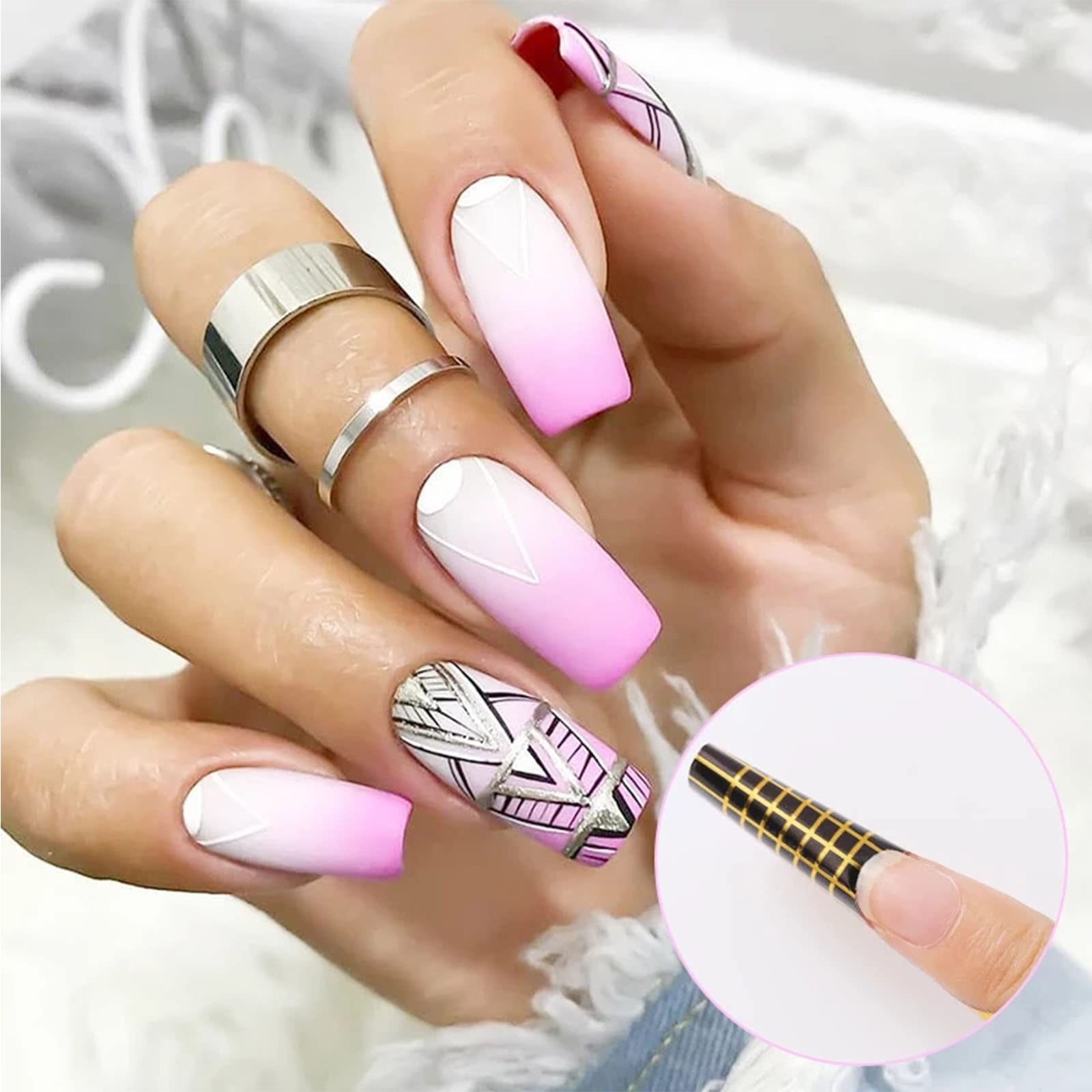 120 Pezzi Rotolo Cartine Oro Extension model Cartine Allungamento per Unghie Ricostruzione Fai da te Allungamento Unghie professional UV gel nail