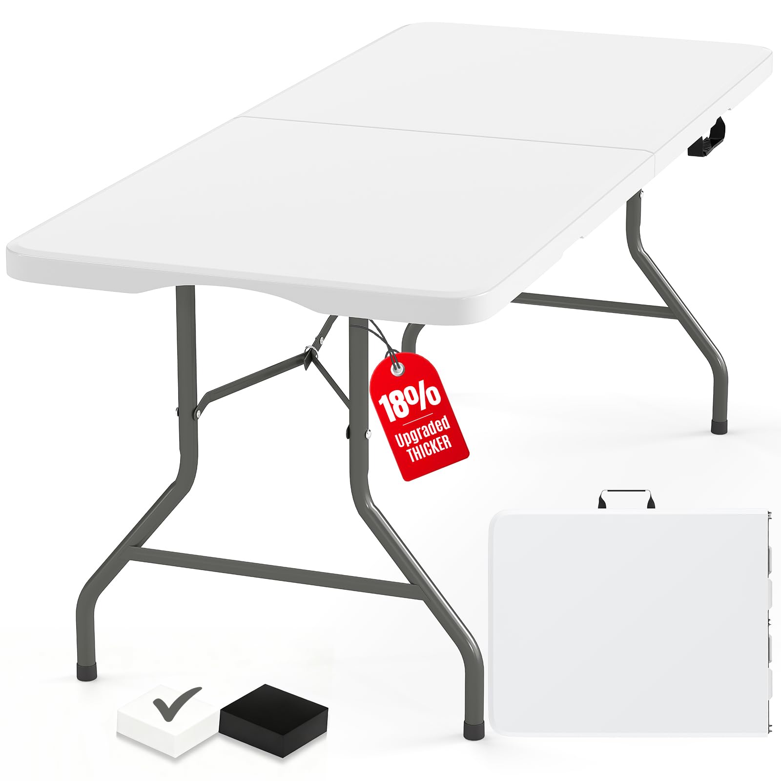 Amazon.com: Fenbeli Upgraded 18% Thickened Folding Table 6ft Made