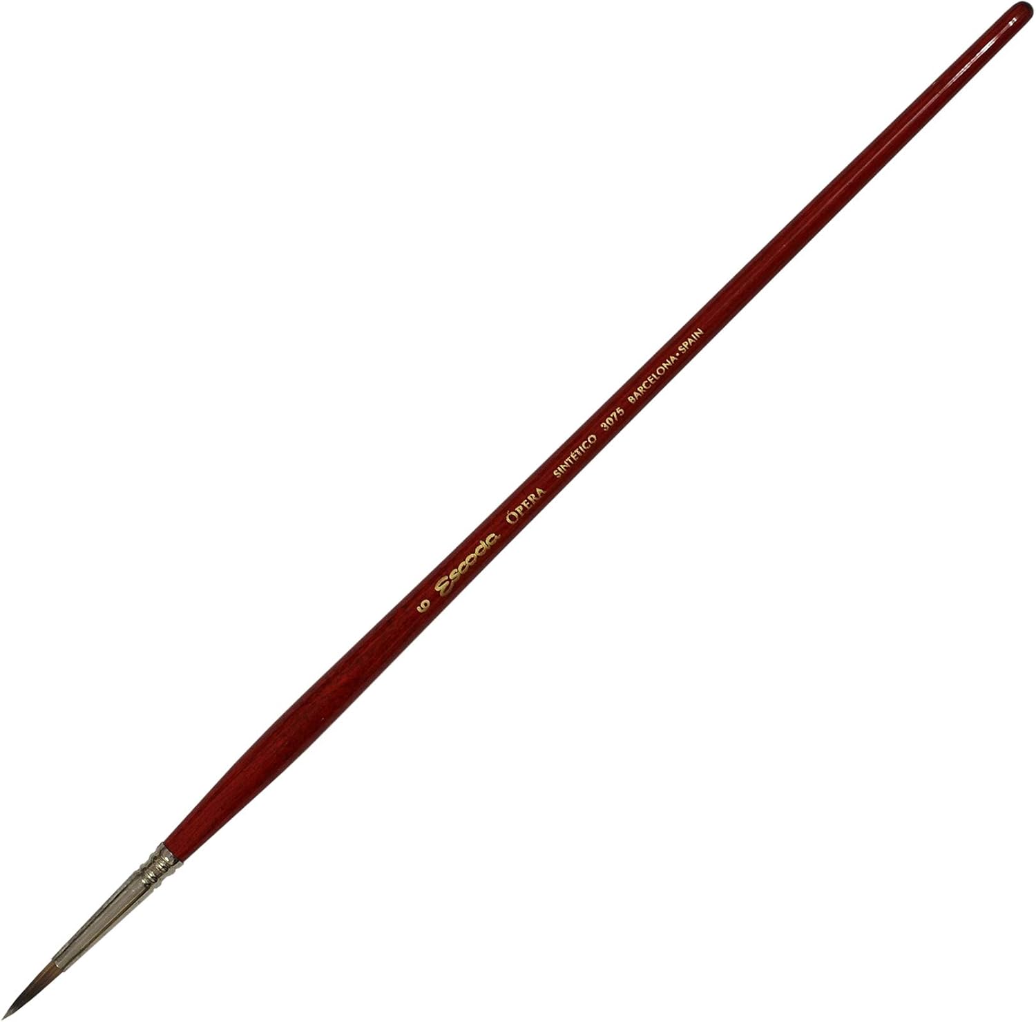 Escoda Opera Series 3075 Artist Oil and Acrylic Paint Brush, Synthetic Takatsu Filament, Round, Size 6
