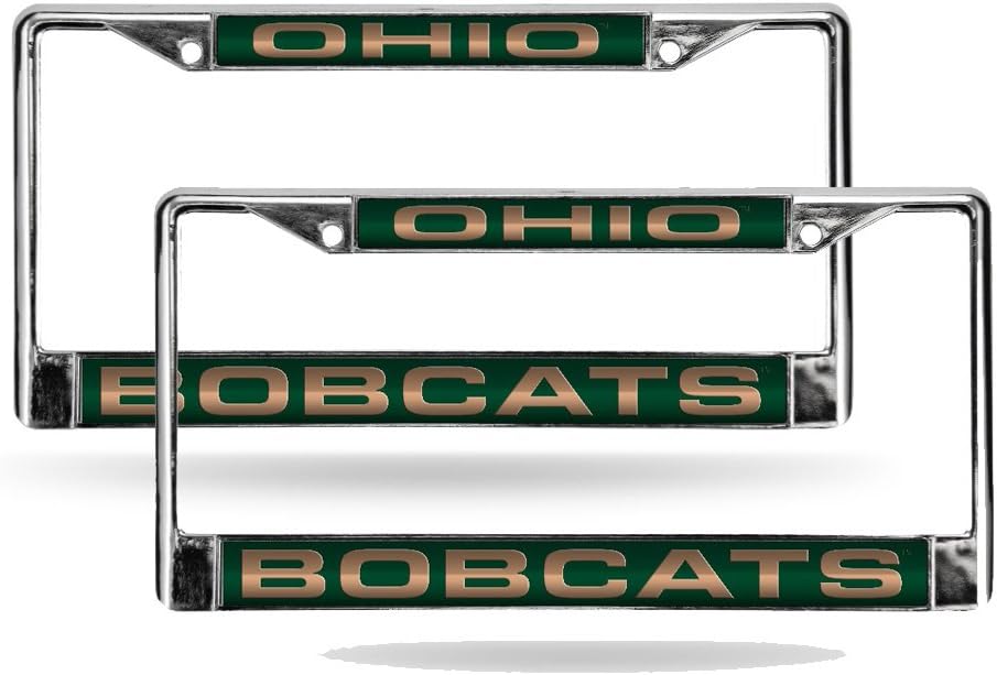 Rico Ohio University Bobcats Chrome Metal Laser Cut License Plate Frame - Set of Two