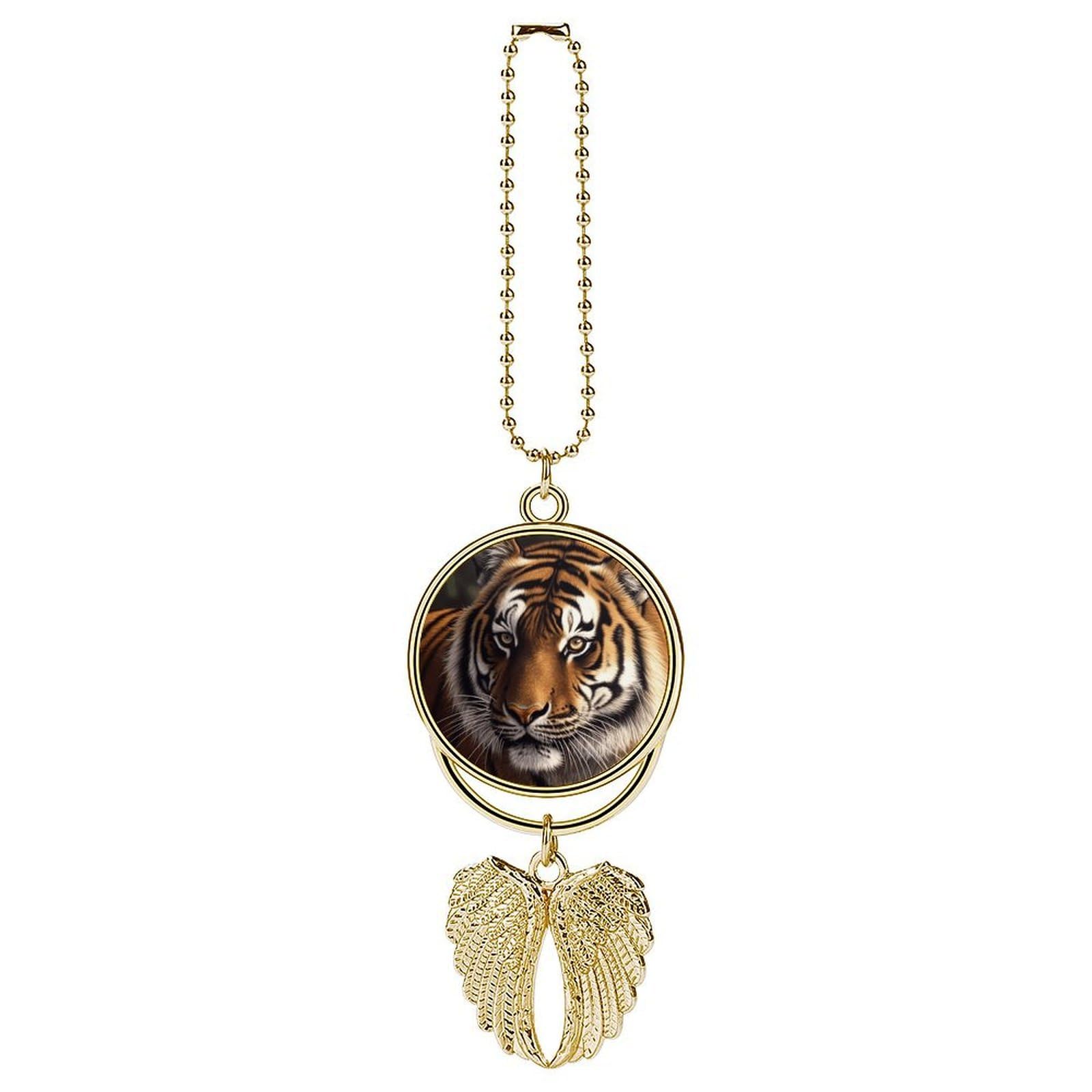 Bengal Tiger Car Pendant Personalized Car Hanging Ornament Auto Rear View Mirror Hanging Decoration Accessories Metal Cars Interior Ornament for Most Cars Truck SUV