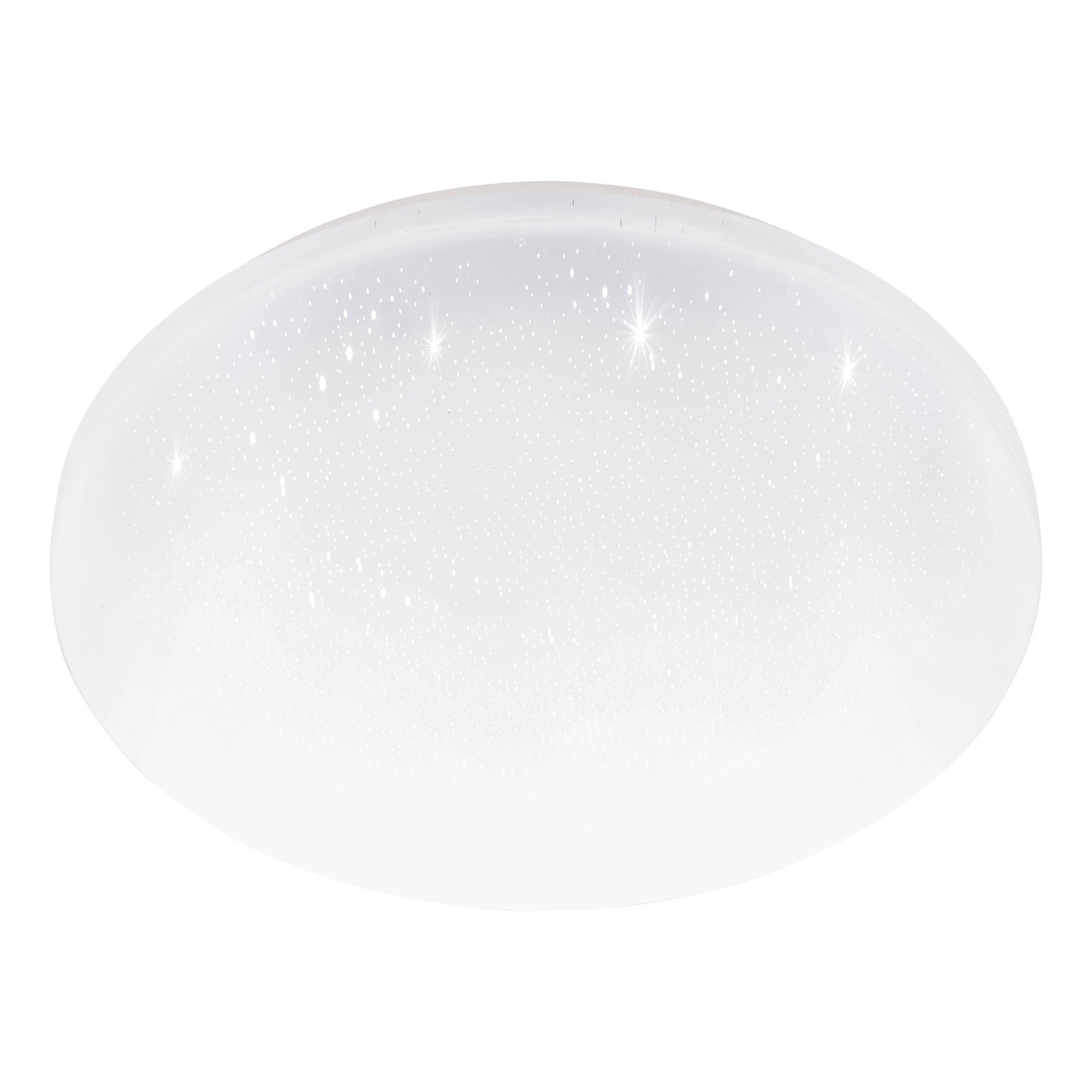 EGLO LED Deckenlampe Pogliola-S, Ø 31 cm, Kristall Deckenleuchte, Badleuchte Decke aus Stahl und Kunststoff, Badezimmer Lampe Sternenhimmel in weiß, neutralweiß, IP44